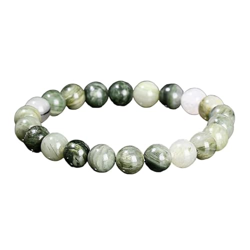 YONGHONGKEJI Heilkristall Armband für Frauen Kristalle und Edelsteine Armreifen 7 Chakra Armband Aus Naturstein Elegante Perlenarmbänder Freundschaftsschmuck Geschenke Grüner Amphibol 6 Mm von YONGHONGKEJI