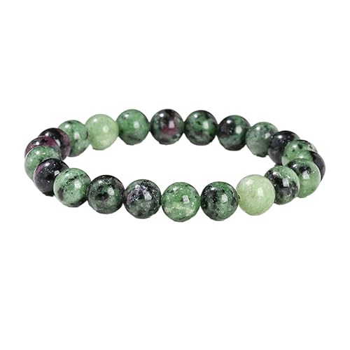 YONGHONGKEJI Heilkristall Armband für Frauen Kristalle und Edelsteine Armreifen 7 Chakra Armband Aus Naturstein Elegante Perlenarmbänder Freundschaftsschmuck Geschenke Rot und Grün 8 Mm von YONGHONGKEJI