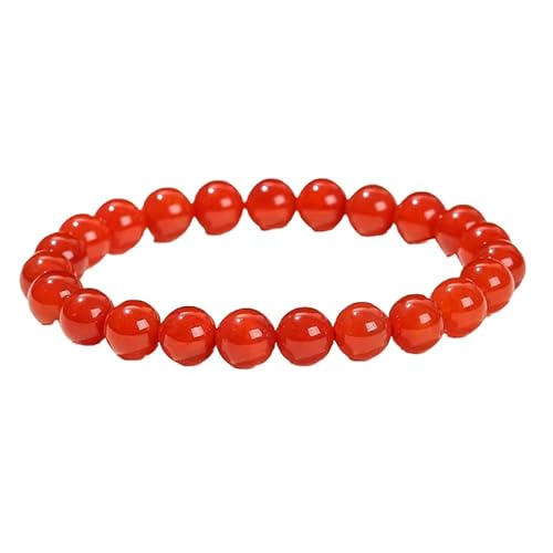 YONGHONGKEJI Heilkristall Armband für Frauen Kristalle und Edelsteine Armreifen 7 Chakra Armband Aus Naturstein Elegante Perlenarmbänder Freundschaftsschmuck Geschenke Roter Achat 8 Mm von YONGHONGKEJI