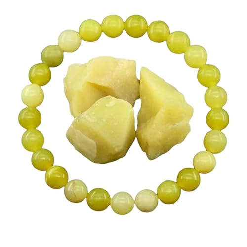 YONGHONGKEJI Kristallarmbänder für Damen 8 Mm Perlenarmbänder für Herren Reiki Heiledelstein Yoga Stein Chakra Armreifen für Damen Geburtstags und Weihnachtsschmuck Geschenke Zitronengelb von YONGHONGKEJI