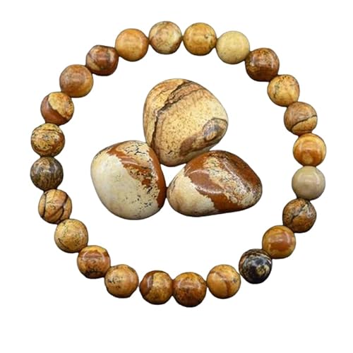 YONGHONGKEJI Kristallarmbänder für Frauen 8 Mm Perlenarmbänder für Männer Reiki Heiledelstein Yoga Stein Chakra Armreifen für Frauen Geburtstags und Weihnachtsschmuck Geschenke Bildstein von YONGHONGKEJI