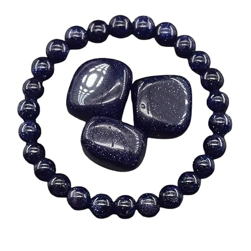 YONGHONGKEJI Kristallarmbänder für Frauen 8 Mm Perlenarmbänder für Männer Reiki Heiledelstein Yoga Stein Chakra Armreifen für Frauen Geburtstags und Weihnachtsschmuck Geschenke Blauer Sandstein von YONGHONGKEJI