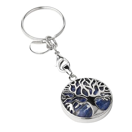 YONGHONGKEJI Natürlicher Sodalith-Stein, Auto-Schlüsselanhänger, Baum des Lebens, Motorrad-Schlüsselanhänger, Chakra-Edelstein, Chakren, Schlüsselanhänger, Schlüsselanhänger Für Damen Und Herren, von YONGHONGKEJI