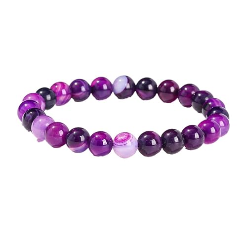 YONGHONGKEJI Perlenarmband Aus Naturstein Heilkristall Armbänder für Damen und Herren Energiequarz Armreifen für 7 Chakren Schutz Yoga Meditation Entspannung Freundschaft Kristallschmuck Geschenk von YONGHONGKEJI