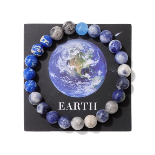 YONGHONGKEJI Planetenarmband Sonnensystem Universum Galaxie Naturstein Perlenarmbänder für Frauen Stretch Armreif Acht Planeten Schutzstern Armbänder für Männer Astronomie Geschenke Erde + Karte YONGHONGKEJI Planetenarmband Sonnensystem Universum Galaxie Naturstein Perlenarmbänder für Frauen Stretch Armreif Acht Planeten Schutzstern Armbänder für Männer Astronomie Geschenke Erde + Karte von YONGHONGKEJI