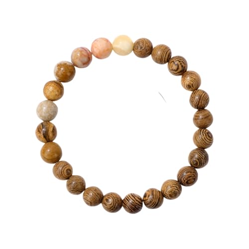 YONGHONGKEJI Planetenarmband Sonnensystem Universum Galaxie Naturstein Perlenarmbänder für Frauen Stretch Armreif Acht Planeten Schutzstern Armbänder für Männer Astronomie Geschenke Jupiter von YONGHONGKEJI