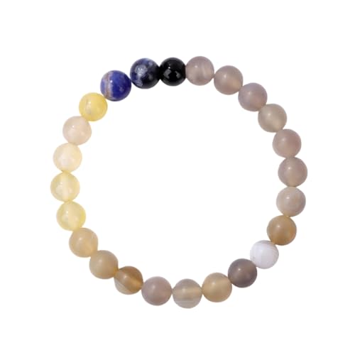 YONGHONGKEJI Planetenarmband Sonnensystem Universum Galaxie Naturstein Perlenarmbänder für Frauen Stretch Armreif Acht Planeten Schutzstern Armbänder für Männer Astronomie Geschenke Pluto von YONGHONGKEJI