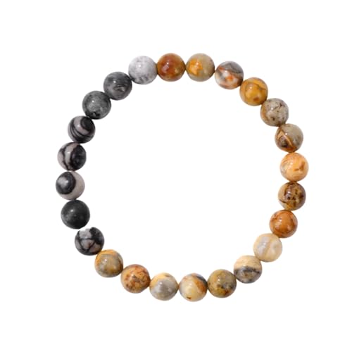 YONGHONGKEJI Planetenarmband Sonnensystem Universum Galaxie Naturstein Perlenarmbänder für Frauen Stretch Armreif Acht Planeten Schutzstern Armbänder für Männer Astronomie Geschenke Saturn von YONGHONGKEJI