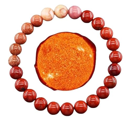 YONGHONGKEJI Planetenarmband Sonnensystem Universum Galaxie Naturstein Perlenarmbänder für Frauen Stretch Armreif Acht Planeten Schutzstern Armbänder für Männer Astronomie Geschenke Sonne von YONGHONGKEJI