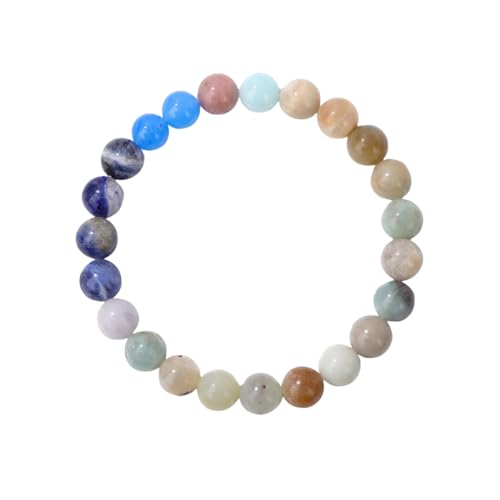 YONGHONGKEJI Planetenarmband Sonnensystem Universum Galaxie Naturstein Perlenarmbänder für Frauen Stretch Armreif Acht Planeten Schutzstern Armbänder für Männer Astronomie Geschenke Uranus von YONGHONGKEJI