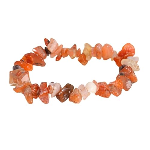 YONGHONGKEJI Unregelmäßige Kristallarmbänder Crystal Chip Edelsteinarmreifen 7 Chakra Naturstein Heilarmbänder für Frauen Männer Energie Quarz Chakra Armbänder Schmuck Geschenke Achat von YONGHONGKEJI