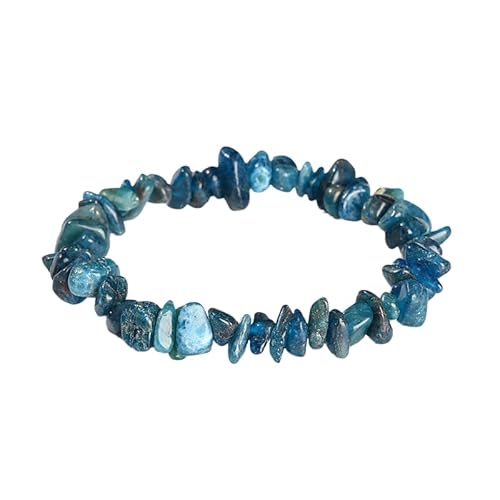 YONGHONGKEJI Unregelmäßige Kristallarmbänder Crystal Chip Edelsteinarmreifen 7 Chakra Naturstein Heilarmbänder für Frauen Männer Energie Quarz Chakra Armbänder Schmuck Geschenke Apatit von YONGHONGKEJI