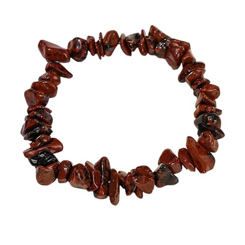 YONGHONGKEJI Unregelmäßige Kristallarmbänder Crystal Chip Edelsteinarmreifen 7 Chakra Naturstein Heilarmbänder für Frauen Männer Energie Quarz Chakra Armbänder Schmuck Geschenke Goldener Schw von YONGHONGKEJI