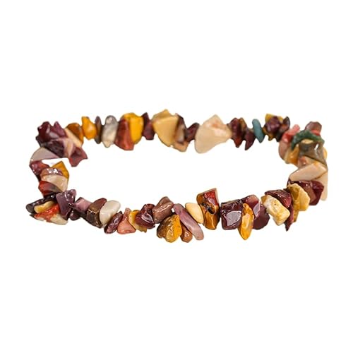 YONGHONGKEJI Unregelmäßige Kristallarmbänder Crystal Chip Edelsteinarmreifen 7 Chakra Naturstein Heilarmbänder für Frauen Männer Energie Quarz Chakra Armbänder Schmuck Geschenke Oysterite von YONGHONGKEJI