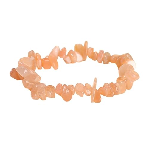 YONGHONGKEJI Unregelmäßige Kristallarmbänder Crystal Chip Edelsteinarmreifen 7 Chakra Naturstein Heilarmbänder für Frauen Männer Energie Quarz Chakra Armbänder Schmuck Geschenke Sonnenstein von YONGHONGKEJI