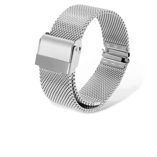 NASUNJIA 10–24 mm, kompatibel mit DW-Uhren-Stahlband, Mesh-Armband, kompatibel mit Daniel Wellington-Uhrenarmband, Metall, ultradünnes Universal-Edelstahlarmband(Silvery,13mm) von YONGNAGUI
