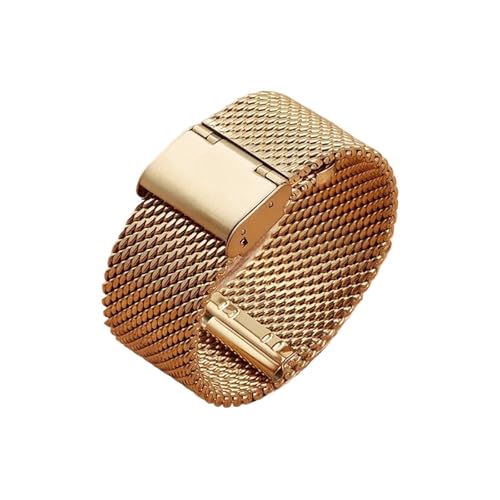 YONGNAGUI NASUNJIA 1,0 mm Milanese Mesh Loop Edelstahl-Uhrenarmband 18-24 mm Armbänder kompatibel mit DW 3 mm dickes Armband kompatibel mit Omega(Gold,20mm) von YONGNAGUI