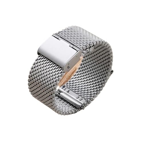 YONGNAGUI NASUNJIA 1,0 mm Milanese Mesh Loop Edelstahl-Uhrenarmband 18-24 mm Armbänder kompatibel mit DW 3 mm dickes Armband kompatibel mit Omega(Silver,24mm) von YONGNAGUI