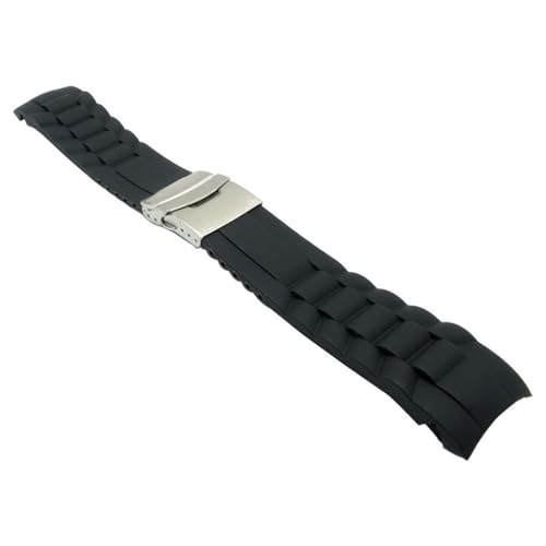 YONGNAGUI NASUNJIA 16 mm 18 mm 20 mm 22 mm 24 mm 26 mm Silikonkautschuk-Taucher-Silikonbogen-Uhrenarmband mit Faltschließe aus Edelstahl. DIY-Armband(24mm) von YONGNAGUI