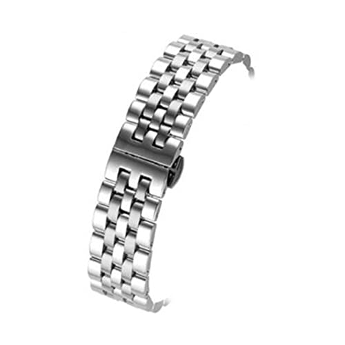 YONGNAGUI NASUNJIA 18mm 19mm 20mm 22mm 24mm Feste Edelstahl Armband Edelstahl Armbanduhren Armbanduhren Hohl gekrümmt Ende(Silver,20mm) von YONGNAGUI