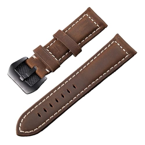 YONGNAGUI NASUNJIA 18mm 20mm 22mm 24mm 26mm Uhrenarmband Damen Herren Uhrenarmband Uhrenarmband handgefertigt 8 Farben Uhrenzubehör Vintage Echtleder(A-7,24mm) von YONGNAGUI