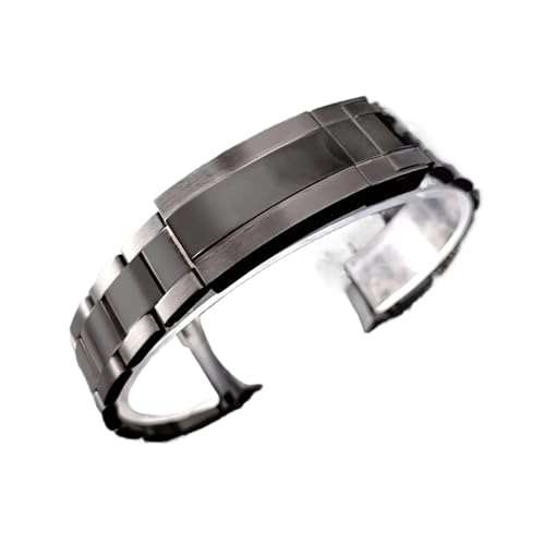 YONGNAGUI NASUNJIA 20 mm Silber Gold Roségold Uhrenarmband Stahl Herrenuhr Zubehör Ersatzarmband Armband Kompatibel mit GMT-Gehäuse Faltschließe(GREEN BLUE) von YONGNAGUI