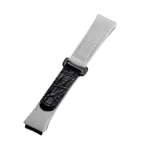 YONGNAGUI NASUNJIA 25 mm Herren-Armband aus echtem Leder mit Nylon-Leinen-Nähten, kompatibel mit Richard Strap Accessoire Man MILLE Uhrenarmband(Gray) von YONGNAGUI