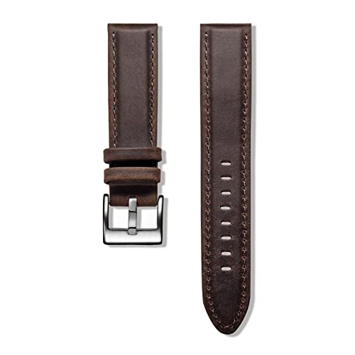YONGNAGUI NASUNJIA Echtes Leder Watch Bands Armband Quick Release Black Calf Ersatzuhrarmband Kompatibel mit Frauen Männer 18 20mm 22mm(Saddle,20mm) von YONGNAGUI
