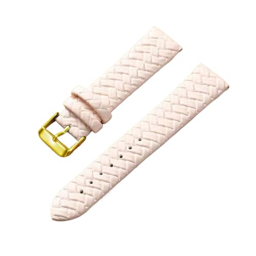 YONGNAGUI NASUNJIA Freizeit Uhrenarmband 8mm 10mm 12mm 14mm 16mm 18mm 20mm 22mm 24mm Echtes Leder gewebtes Muster Armbanduhr Gürtel Softband Blau(Beige gold buckle,8mm) von YONGNAGUI
