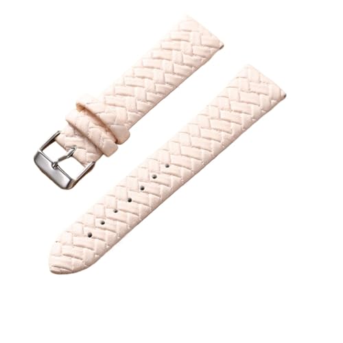 YONGNAGUI NASUNJIA Freizeit Uhrenarmband 8mm 10mm 12mm 14mm 16mm 18mm 20mm 22mm 24mm Echtes Leder gewebtes Muster Armbanduhr Gürtel Softband Blau(Beige silver buckle,10mm) von YONGNAGUI