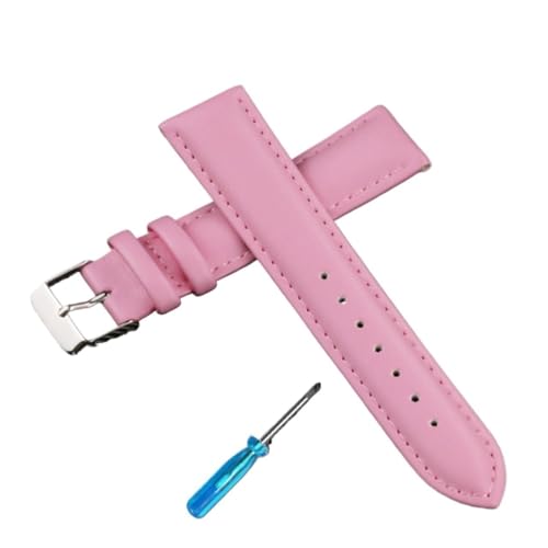 YONGNAGUI NASUNJIA Hochwertige Echtleder-Uhrenarmbandteile 10MM 12MM-24MM Lila Pink Kompatibel mit Männern und Frauen Kompatibel mit DW-Bügelzubehör mit Werkzeug(Pink,10mm) von YONGNAGUI