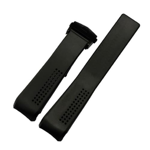 YONGNAGUI NASUNJIA Klassisches Luxus-Gummiarmband Kompatibel Mit TAG HEUER Armband Mit Faltschließe Aus Edelstahl 20 Mm 22 Mm Schwarze Blaue Bänder(Blue silver clasp,22mm) von YONGNAGUI