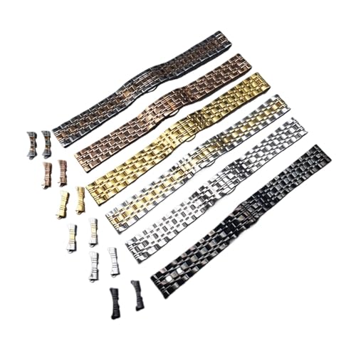 YONGNAGUI NASUNJIA Massive Metall WatchAbNDs Armband Silber Schwarz Rose Gold Männer Frauen CLAINE STAHL WAHM BAND Gurt 12mm 14mm 16mm 18mm 19mm 20mm(Silver gold,19mm) von YONGNAGUI