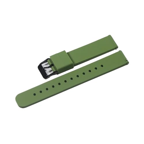 YONGNAGUI NASUNJIA Silikonarmband 16 mm 18 mm 20 mm 22 mm Uhrenarmbänder 24 mm weiches Gummiarmband mit Schnellverschluss(ArmyGreen-BK,22mm) von YONGNAGUI