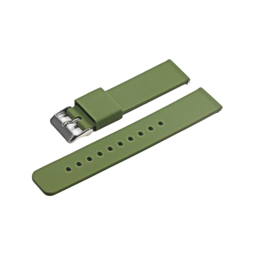 YONGNAGUI NASUNJIA Silikonarmband 16 mm 18 mm 20 mm 22 mm Uhrenarmbänder 24 mm weiches Gummiarmband mit Schnellverschluss(ArmyGreen-S,20mm) von YONGNAGUI