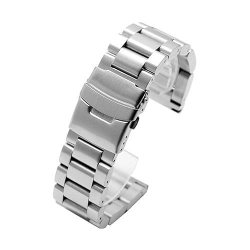 YONGNAGUI NASUNJIA Solide Verdickung 5,5 Mm 316L Edelstahl Uhrenarmbänder Silber 22 Mm 24 Mm 26 Mm Metall Uhrenarmband Armband Armbanduhren Armband(Silvery,24mm) von YONGNAGUI