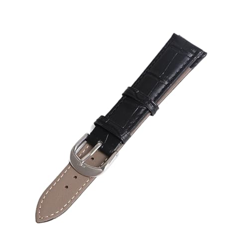 YONGNAGUI NASUNJIA Uhrenarmbänder 12mm 18mm 20mm Neue Echtlederbänder 14mm 16mm 19mm 22mm Uhrenzubehör Kompatibel mit Damen Herren Unisex Armband Gürtel(Black,20mm) von YONGNAGUI