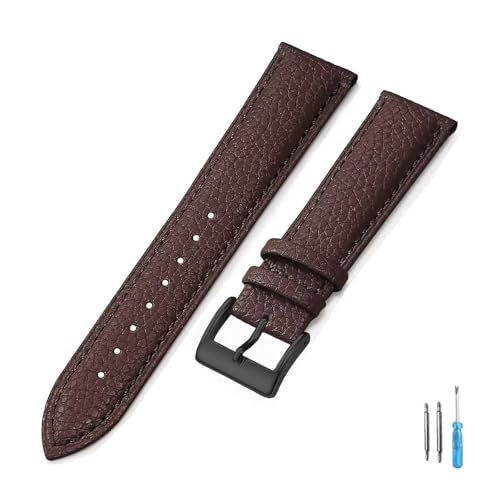 YONGNAGUI NASUNJIA Uhrenarmband aus echtem Leder, 18 mm, 20 mm, 22 mm, 24 mm, for Herren und Damen, hochwertiges Armband + Werkzeug(Brown-BK,16mm) von YONGNAGUI