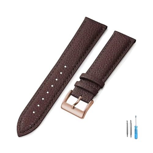 YONGNAGUI NASUNJIA Uhrenarmband aus echtem Leder, 18 mm, 20 mm, 22 mm, 24 mm, for Herren und Damen, hochwertiges Armband + Werkzeug(Brown-RG,14mm) von YONGNAGUI