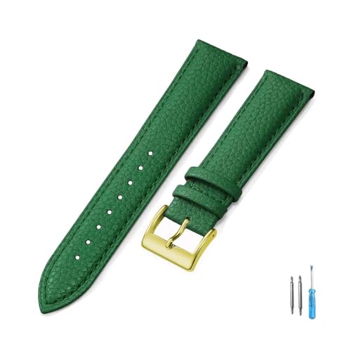 YONGNAGUI NASUNJIA Uhrenarmband aus echtem Leder, 18 mm, 20 mm, 22 mm, 24 mm, for Herren und Damen, hochwertiges Armband + Werkzeug(Green-G,22mm) von YONGNAGUI