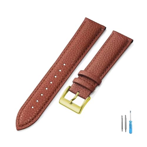 YONGNAGUI NASUNJIA Uhrenarmband aus echtem Leder, 18 mm, 20 mm, 22 mm, 24 mm, for Herren und Damen, hochwertiges Armband + Werkzeug(LightBrown-G,20mm) von YONGNAGUI