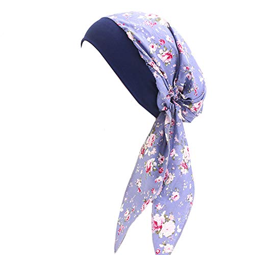 YONKINY Damen Kopftuch Chemo Sommer bedruckte Schal Turban Kopftücher Headwear Bandana Beanie Mütze für Krebs, Chemo, Haarausfall (#7) von YONKOUNY