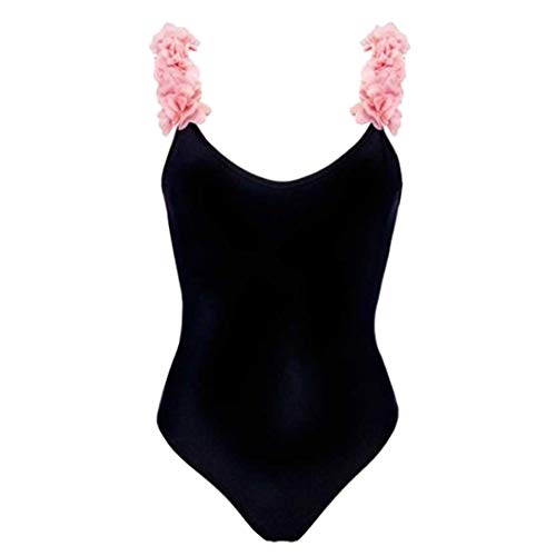 YONKINY Mädchen Tankini Einteiler Badeanzug Sommer Strand Mutter Tochter Bademode Familie Bikini Set Schwimmanzug (Schwarz für Erwachsene, X-Large) von YONKOUNY