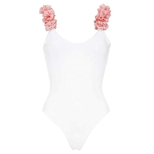 YONKINY Mädchen Tankini Einteiler Badeanzug Sommer Strand Mutter Tochter Bademode Familie Bikini Set Schwimmanzug (Weiß für Erwachsene, Medium) von YONKOUNY