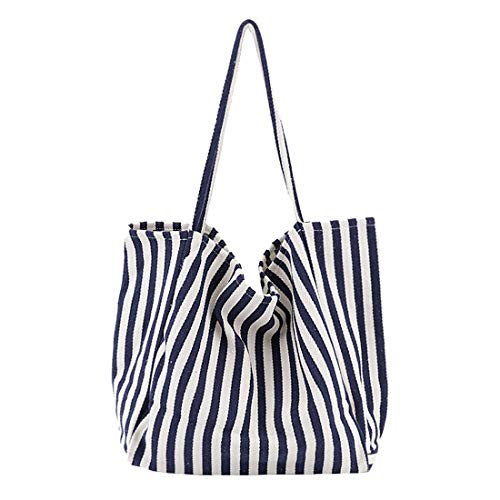 YONKOUNY Umhängetasche Damen Mode Canvas Groß Handtasche Shopper Tasche Schultertasche Strandtasche Henkeltasche (Blau#2) von YONKOUNY