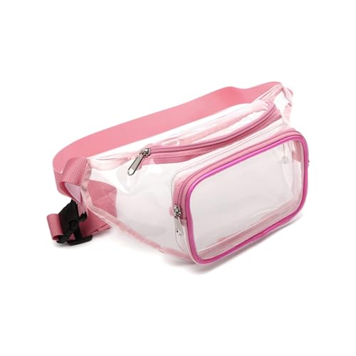 YONO Fanny Pack Transparent - Gürteltasche geeignet für Festival/Reisen - Handytasche Crossbody - Beuteltasche für Damen und Herren - Hellrosa, new pink, One size, Trendy von YONO