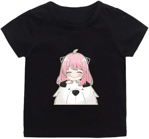 YONQI Bond Forger and Anya Smug T-Shirt Spy X Family Shirt Graphic Printing Tshirt Black, Schwarz , M von YONQI