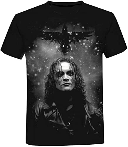 YONQI The Crow Herren T-Shirts 3D gedruckt Film Streetwear Tees Tops Vr3, Schwarz , XL von YONQI