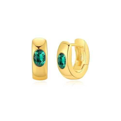 YONVUN Kristall Huggie Knorpel Hoop Hängen Ohrringe 18k Gold überzogener Edelstein Zirkon CZ Ohrringe| Preppy zierliche Silber Schmuck Set Geschenk für Frau Mutter Tochte von YONVUN