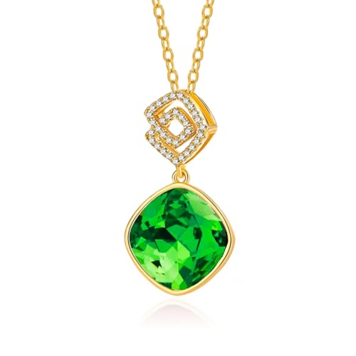 YONVUN Österreich Kristall Zirkon Diamant Anhänger Infinity Halskette überzogen 18k Gold Edelstein Birthstone Aussage Schmuck Geschenk für Frau Mutter Tochter Freundin von YONVUN